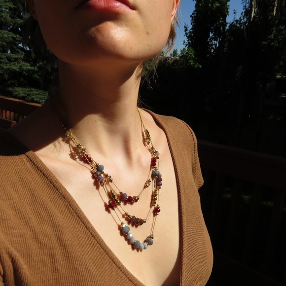 Purple Tiered Necklace - Picture 3 of 9